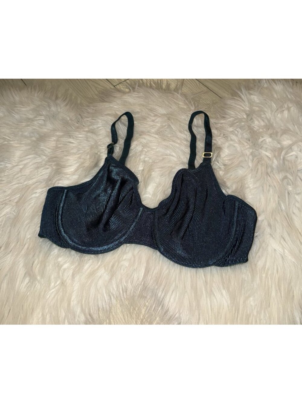 Vintage Vtg Warners Body Beware Ribbed Underwire Bra 38C Green
